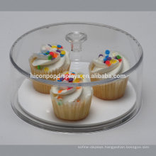 Round Counter Top Showcase Design Cake Retail Shop Custom Dustproof Clear Acrylic Food Display Stand
